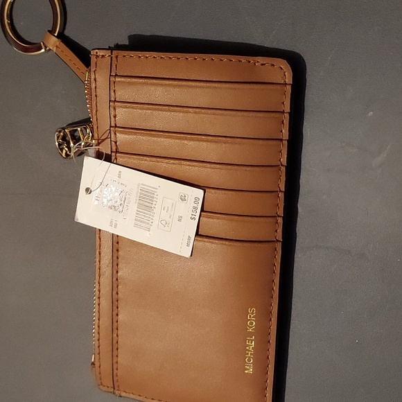 Michael Michael Kors Signature Jet Set Charm Medium Slim Card Case - Brown/Cream - Picture 3 of 5